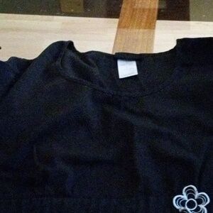 Black scrub top with white flowers